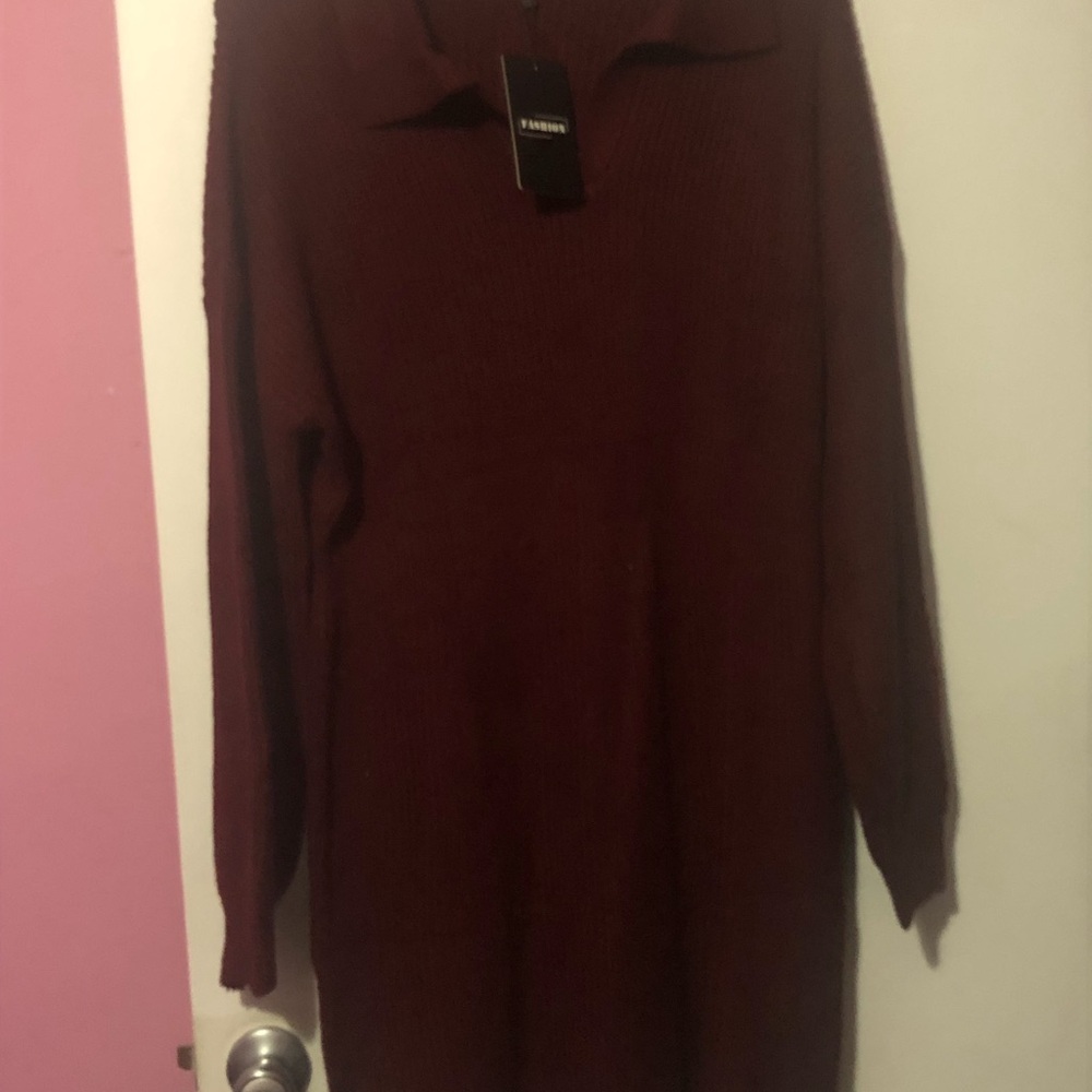 Burgundy Sweater Dress